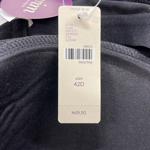 Swim by Cacique NWT Black Balconette Bra Tankini Top Size 42D - Picture 8 of 13